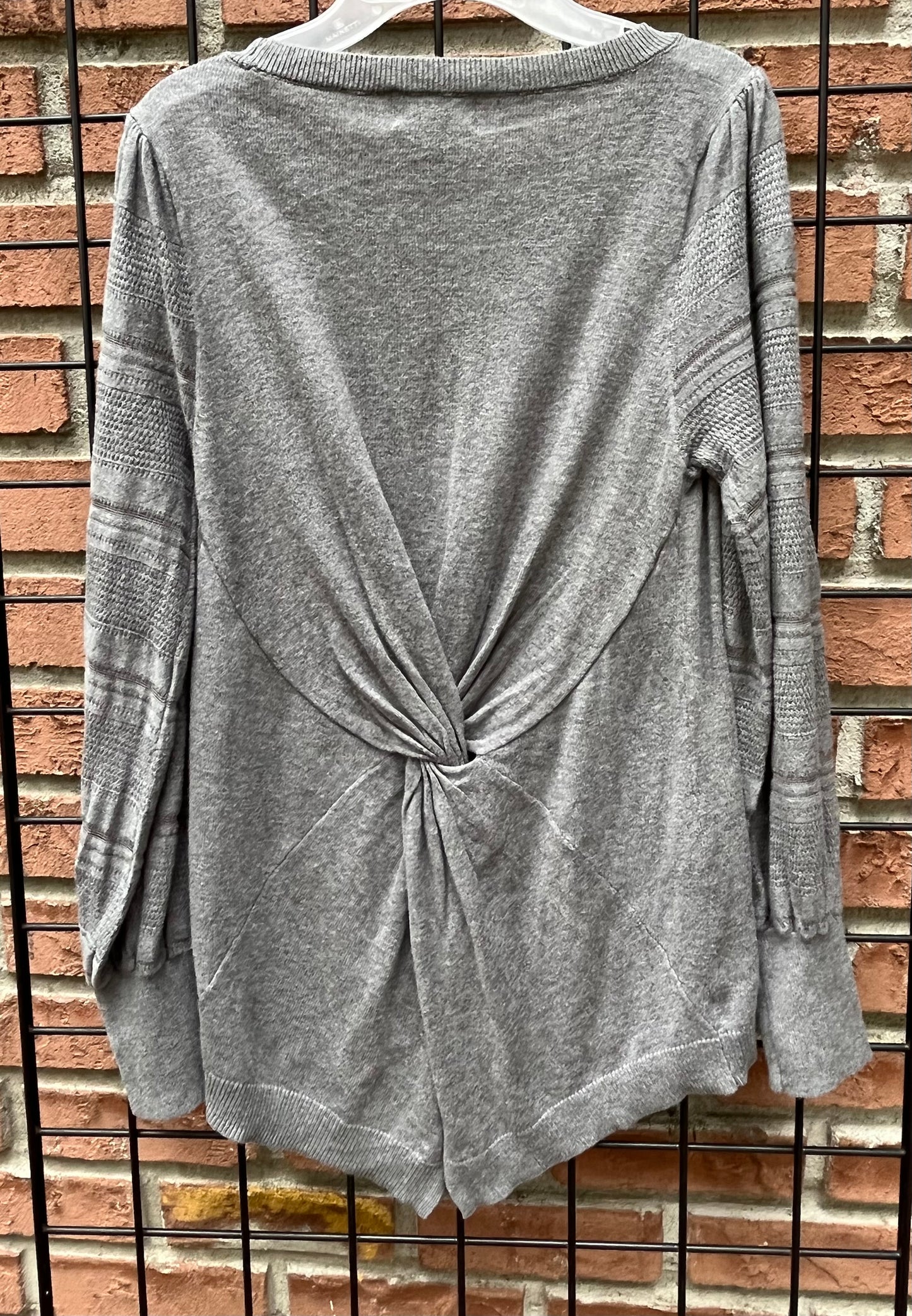 Gray Sweater with Split Back