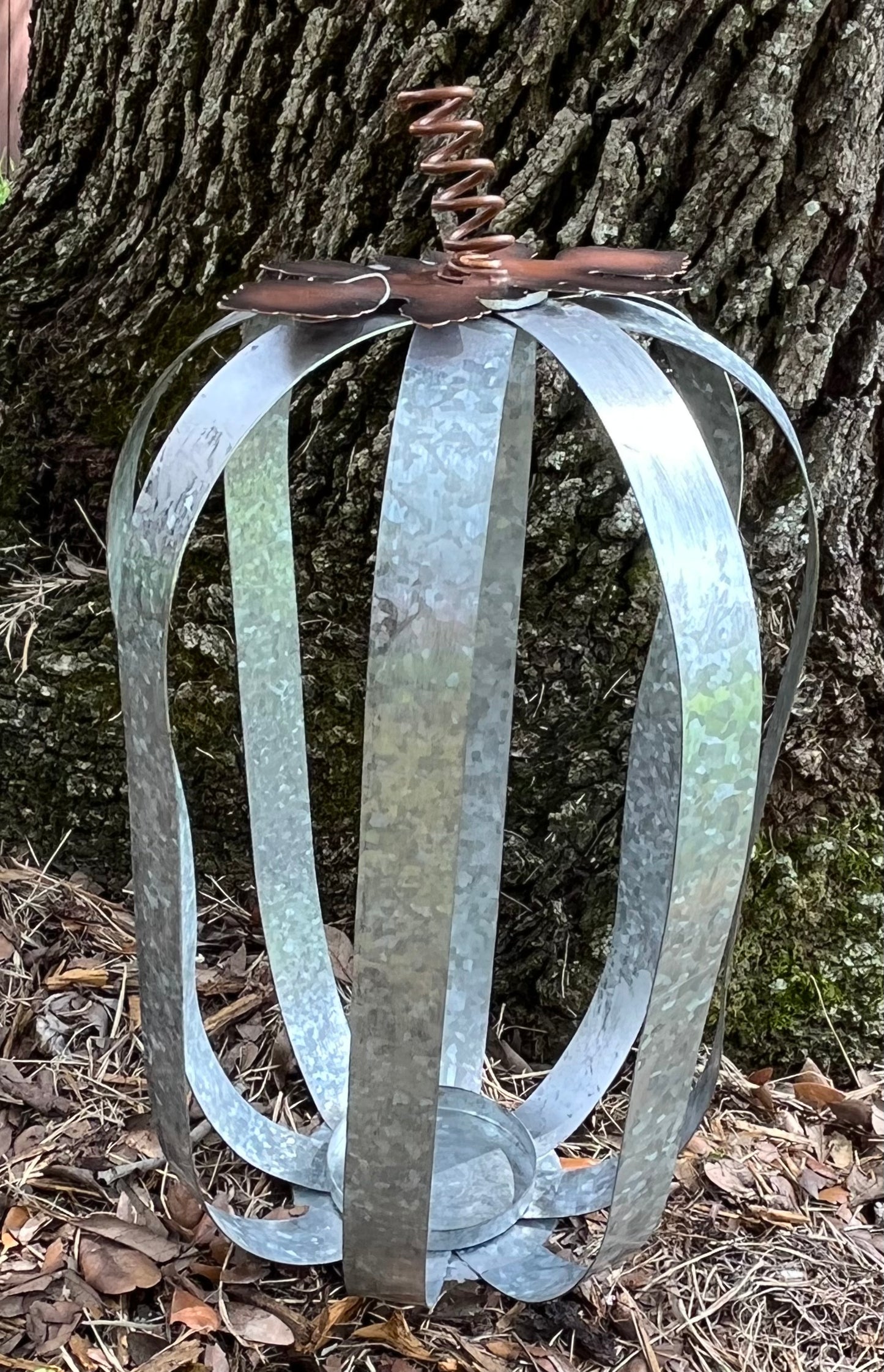 Galvanized Pumpkin Candle Holder