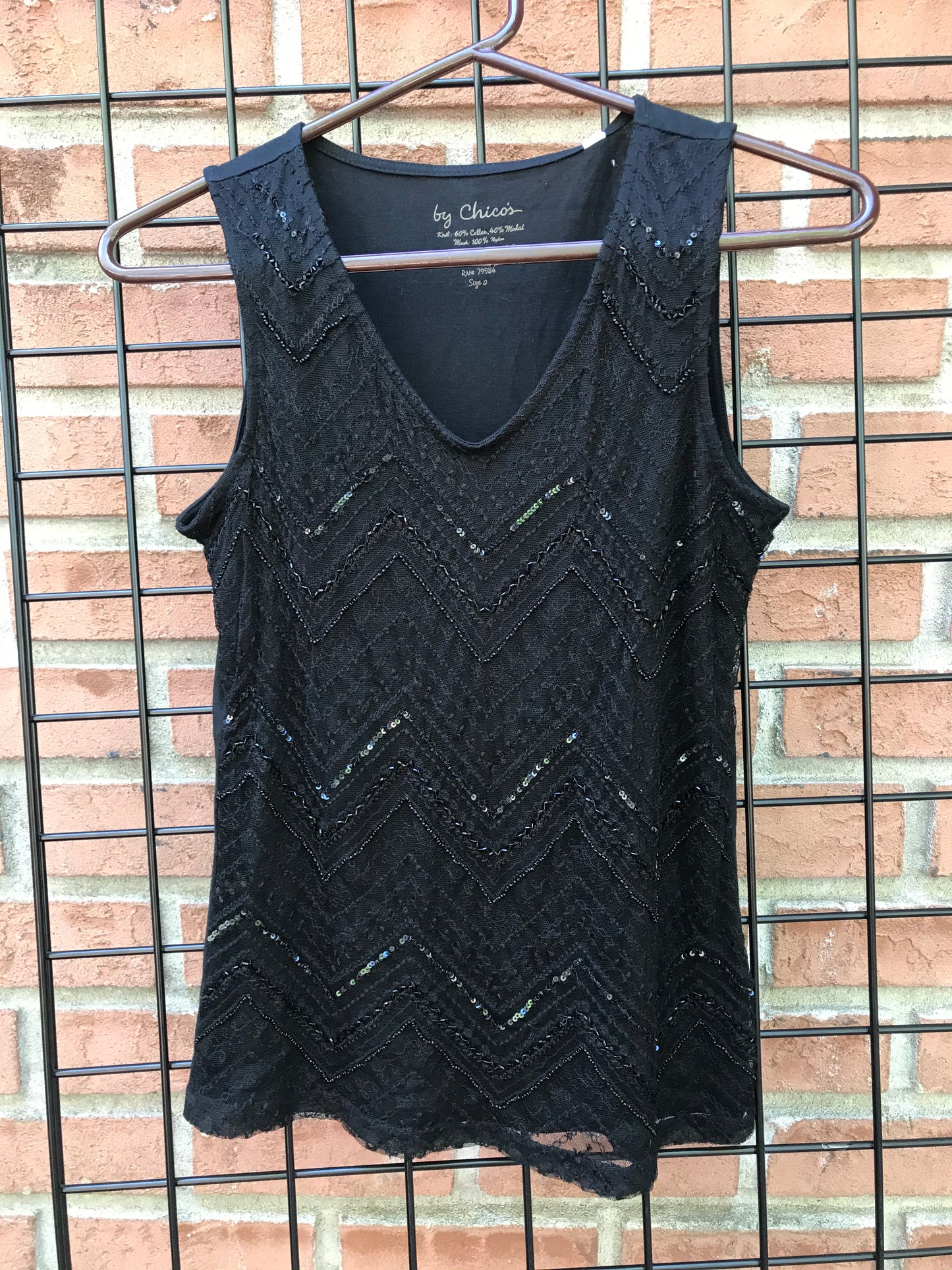 Black Sequence Chico’s Top