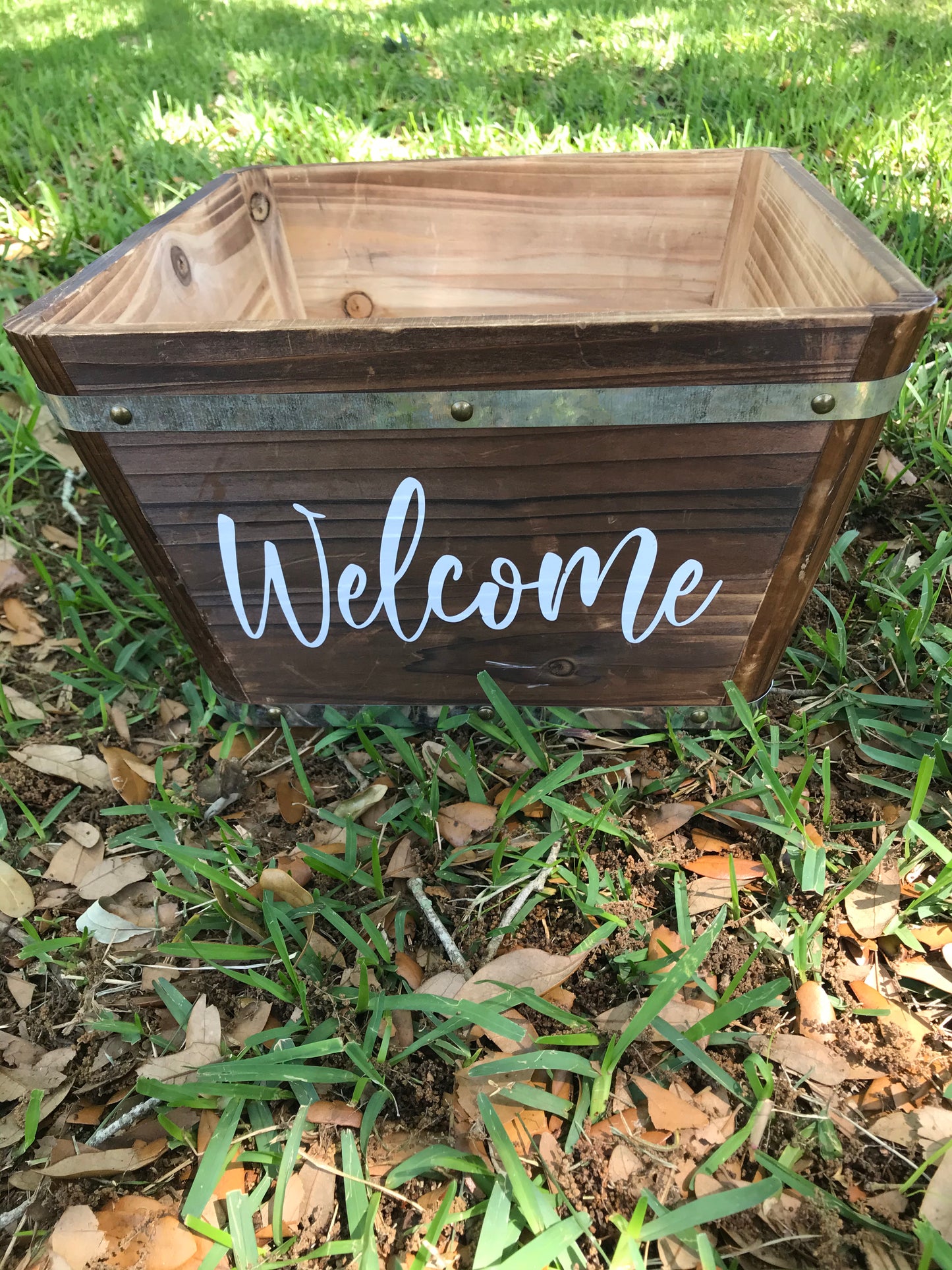 Wooden Welcome Planter