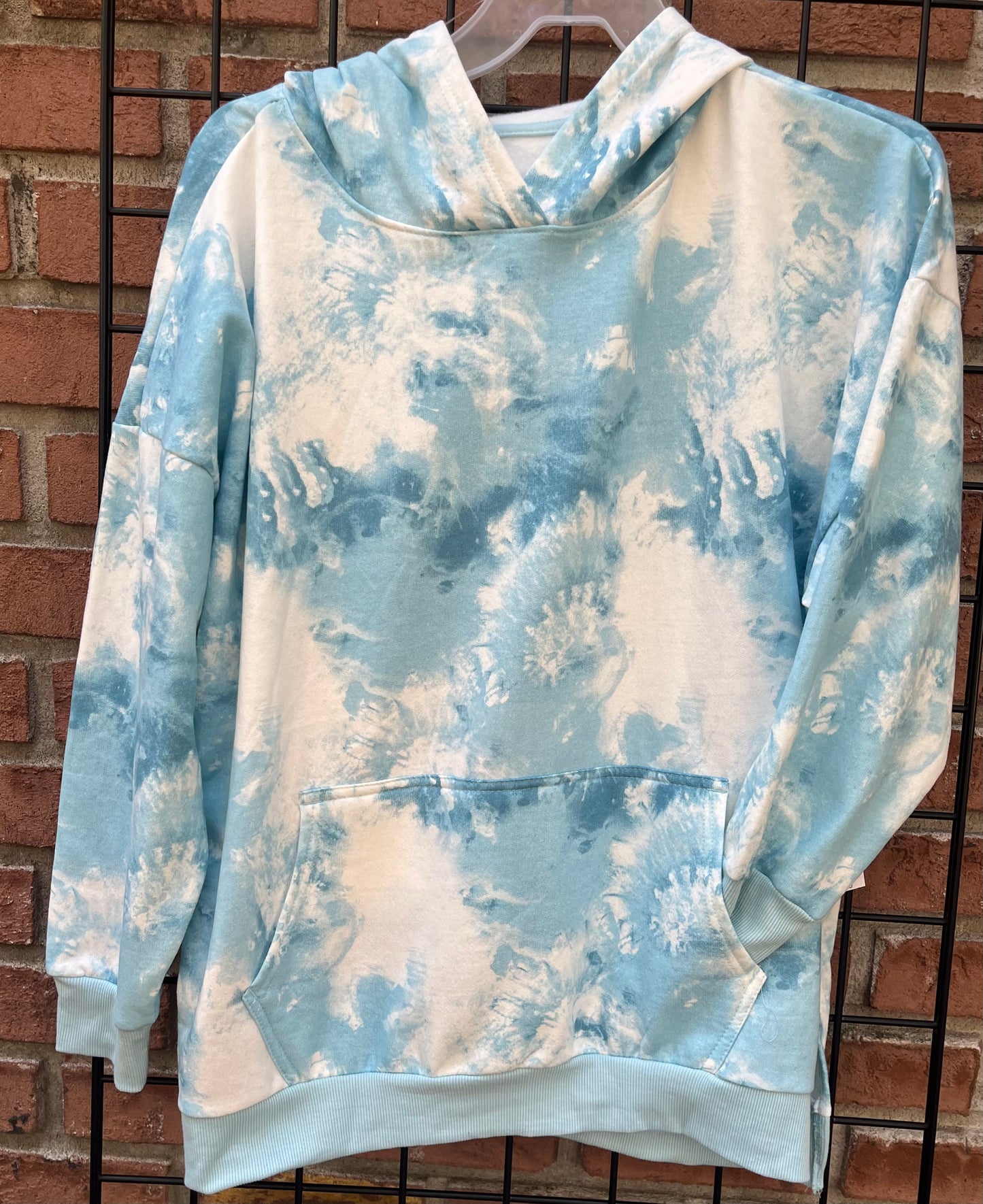 Blue and White Tie Dye Hoodie