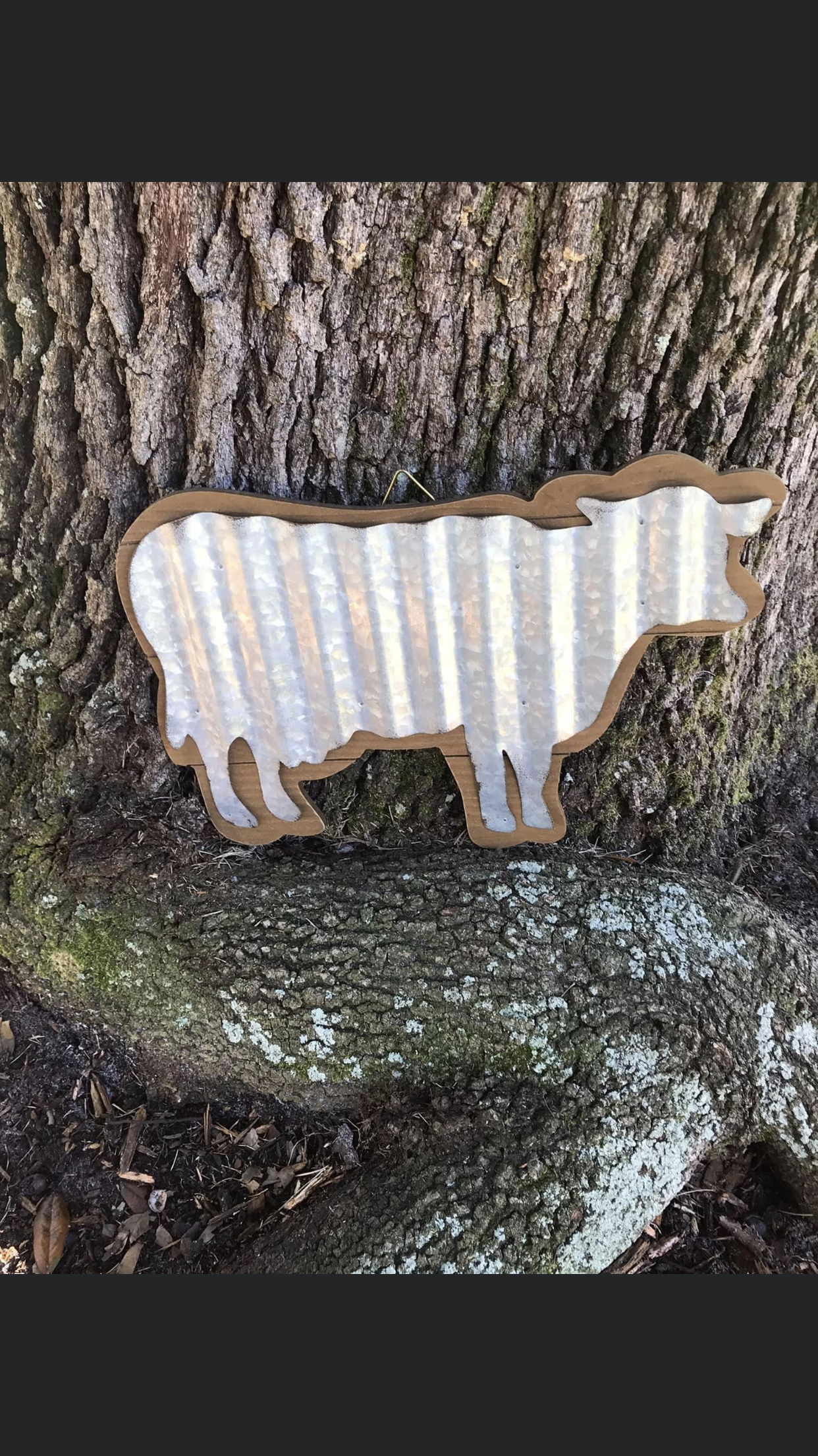 Galvanized Cow Wall Hanging