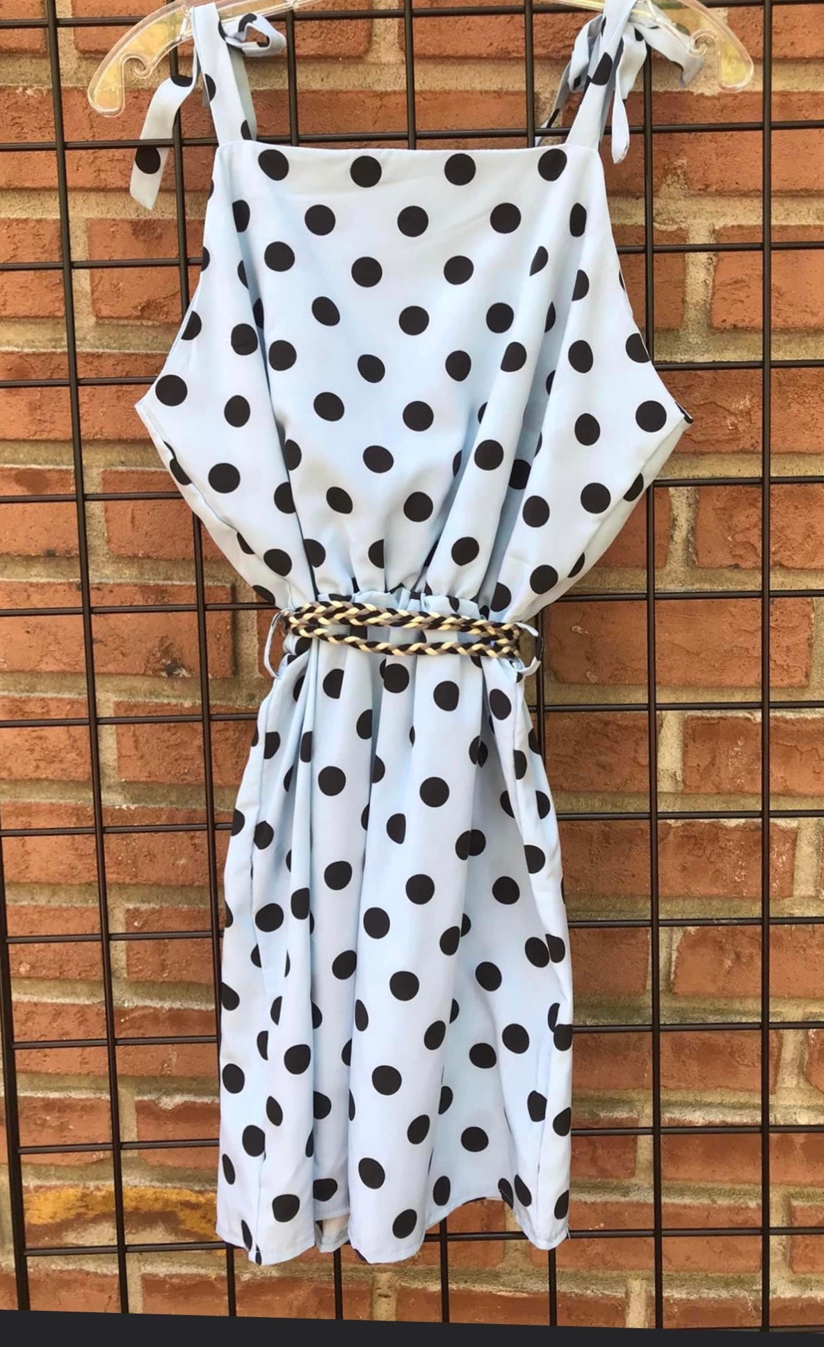 Blue and Black Polka Dot Dress