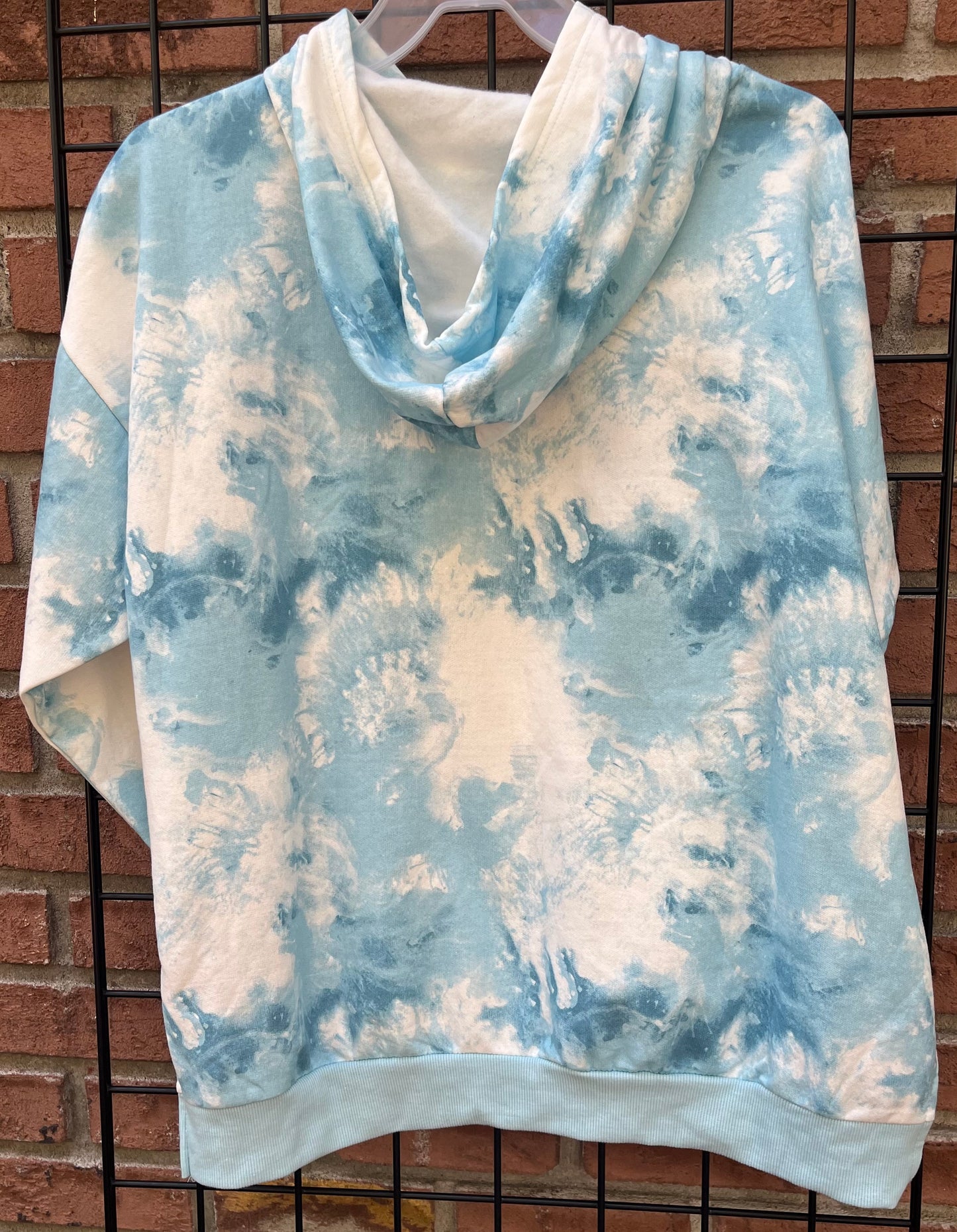 Blue and White Tie Dye Hoodie