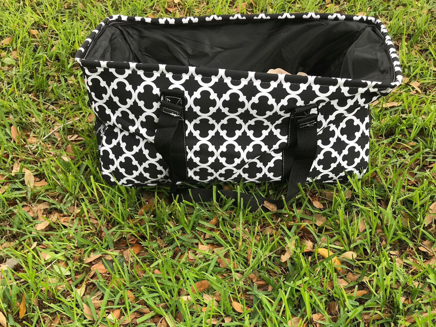 Black and White Collapsable Large Tote