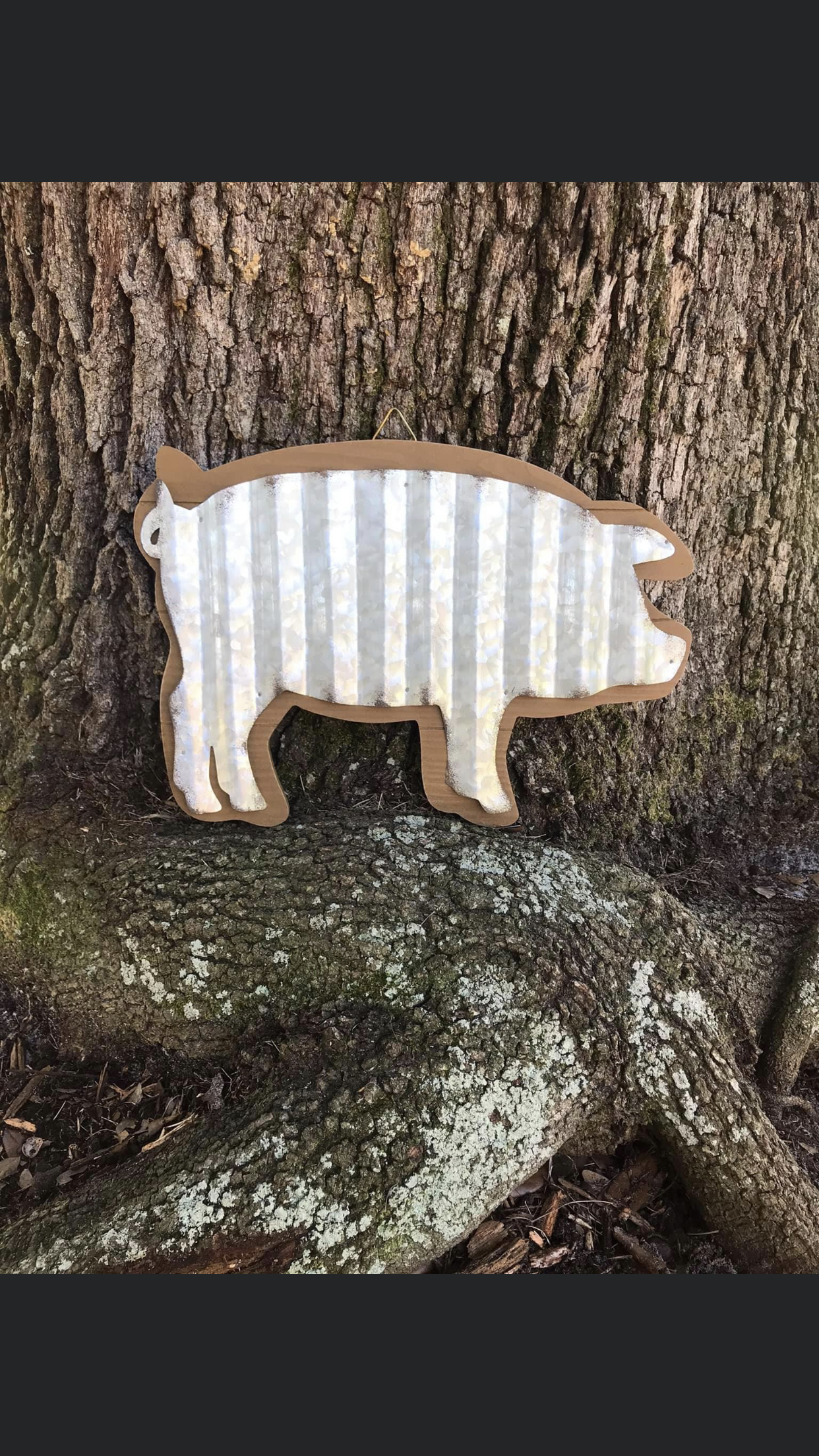 Galvanized Pig Wall Hanging